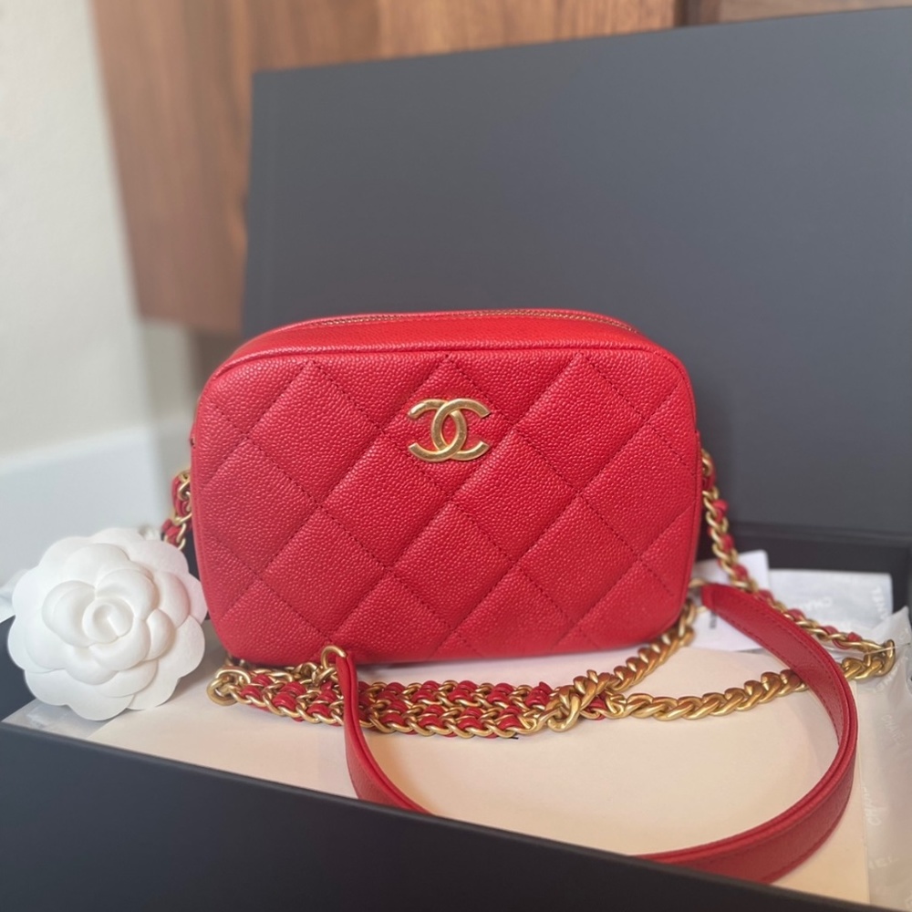 Chanel Camera Bag Quilted Caviar Small
